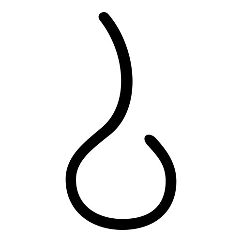 A mirror image of the seal script character 厶 - Japanese kangxi radical #28 - also Kanji for I, myself, to be, also the  katakana syllable mu